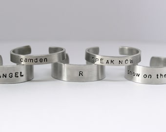 personalised hand stamped ring