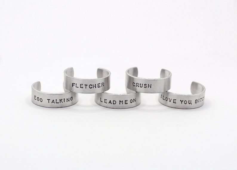 fletcher hand stamped rings girls girls girls, eras of us, girl of the dreams and more image 2