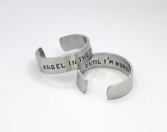 i&#39;ll angel in the snow (reneé rapp inspired) hand stamped ring