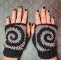Custom Crochet Swirl Spiral Fingerless Gloves