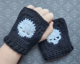 Benutzerdefinierte häkeln Schädel fingerlose Handschuhe