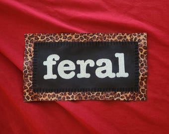 Handmade Block Printed Punk Patches with Ribbon Border