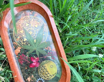 Flower Power - Vassoio per gioielli arrotolabili in resina orgonite