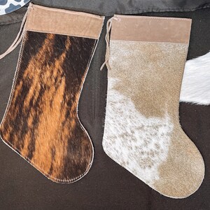 Cowhide Christmas Stocking