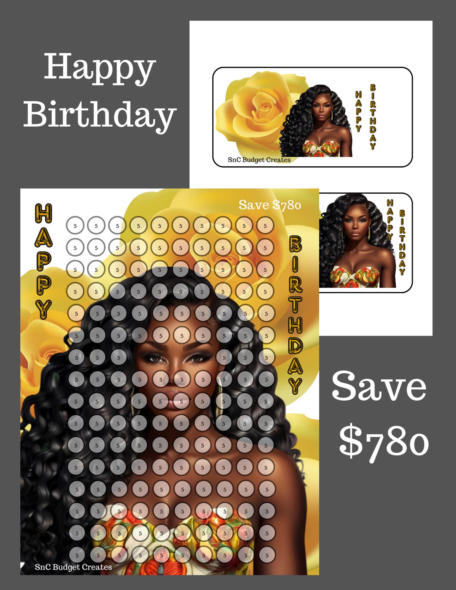 Melanin Birthday Savings Challenge to Save 780 Digital Download