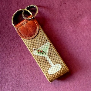 Dirty Martini Needlepoint Keychain