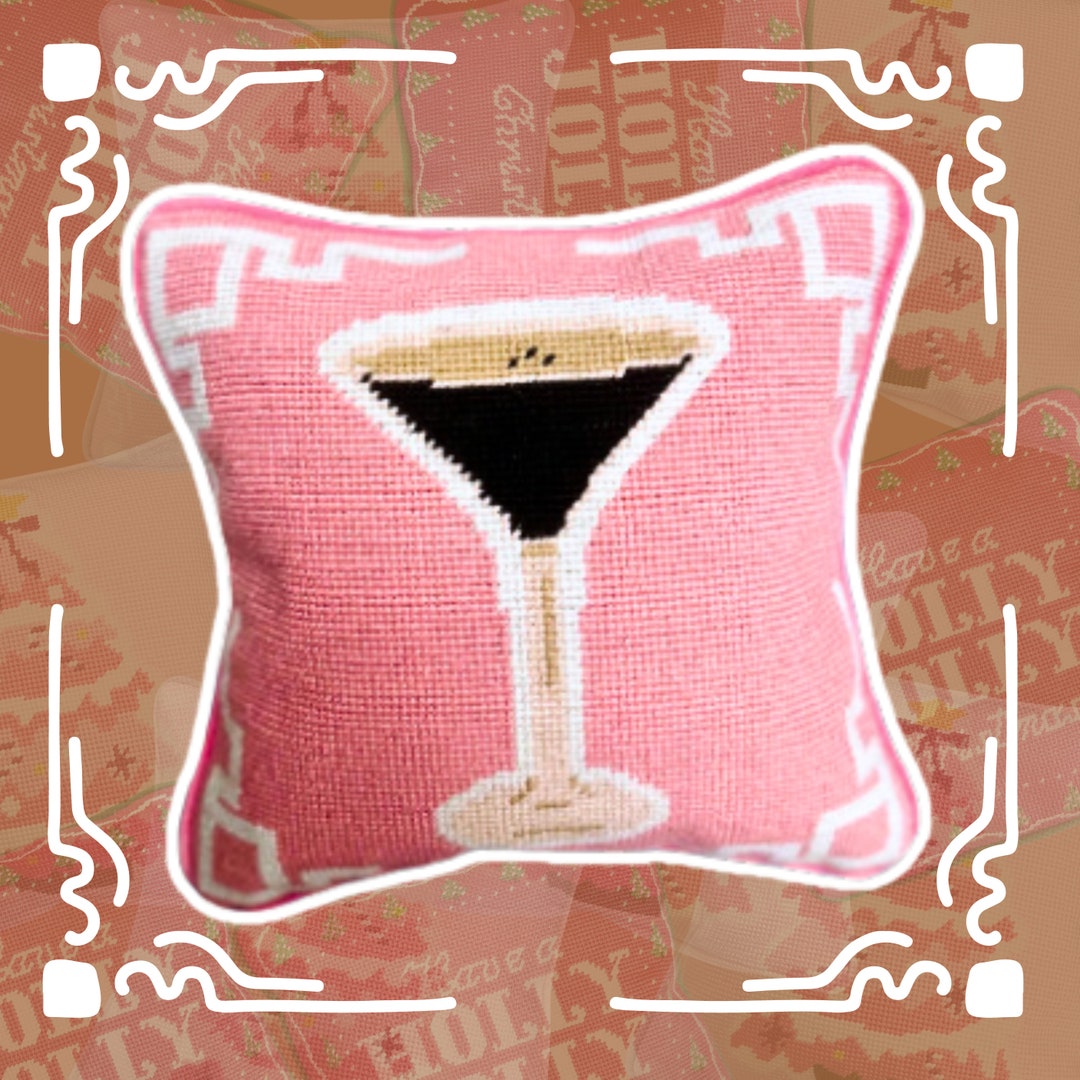 Espresso Martini Needlepoint Pillow Etsy