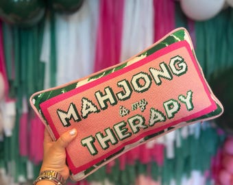 Mahjong to moja terapeutyczna poduszka haftowana igłowo