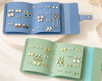 Personalized Earring Holder, Earring Storage Book, Christmas Gift for Her