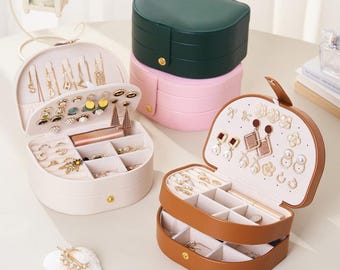 Personalised Travel Jewellery Box for Women Girls, Storage Organiser Case, Her Birthday Gift