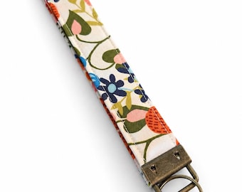 Handmade Fabric Key Fob | 1” x 9” Keychain Strap | Personalized Wristlet