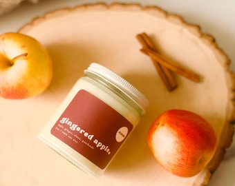 Gingered Apple | Handmade Candle | 100% Soy Wax | Fall Candle Scent | Wood Wick
