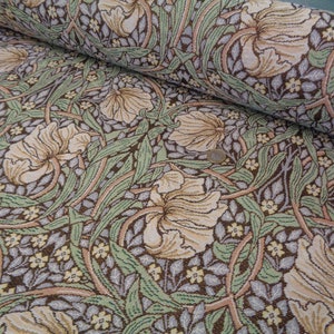 Tapestry Fabric William Morris Style Pimpernel in Earth - stunning -Arts and Crafts Movement  Heavy 140cms wide per metre Soft furnishings