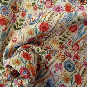 Tapestry Fabric Boho chic floral heavyweight 140cms wide sold per metre soft furnishings crafts