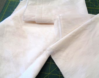 Silk Dupion Fabric vintage Ivory Remnants x 50cmsx 30cms approx  3 pieces  accessories bridal crafts