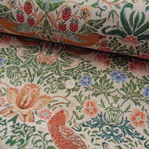 Tapestry Fabric William Morris style Strawberry thief Arts /crafts movement  heavyweight 140cms wide sold per metre soft furnishings crafts