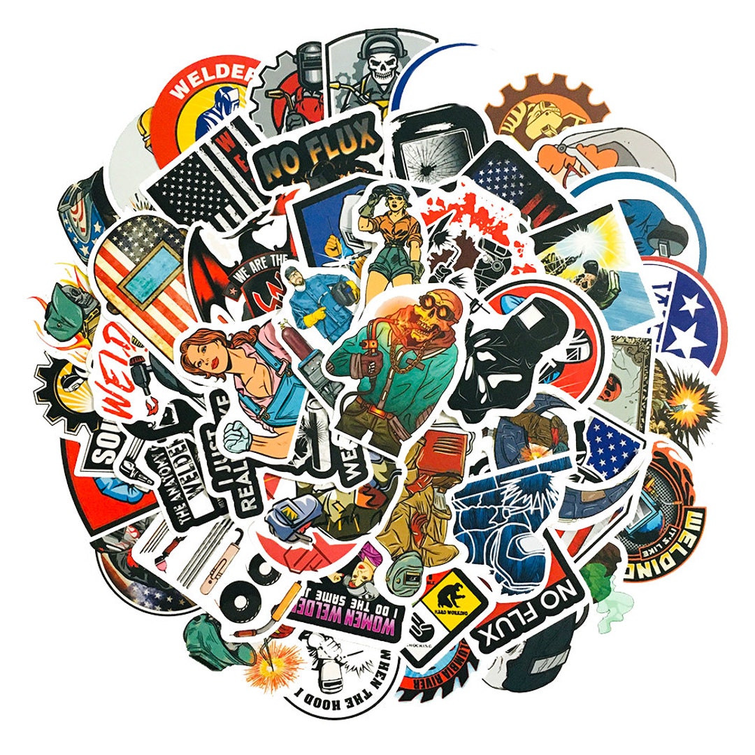 50pcs Men Toolbox Welder Welder Style Mix Stickerbomb - Sticker Set - Etsy
