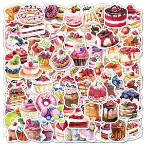 100 Stück Candy, Sweet Dessert / Muffin / Cup Cakes  Style Stickerbomb Aufkleber Set / Kuchen / Eis /