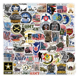 100 x América EE. UU. Militar Tropas de EE. UU. Estilo del ejército Stickerbomb conjunto de pegatinas
