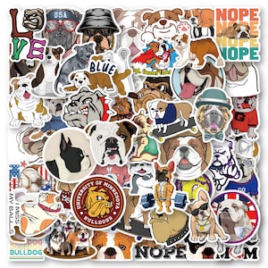 50 x Cartoon Bulldog Funny Pet Graffiti Stickers For Laptop Suitcase Phone Decor Vinyl Pit Bull Dog Sticker Style Stickerbomb Aufkleber