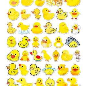 50 Stück Cartoon Style Stickerbomb Gelbe Bade Enten / Cartoon Ducky Style Sticker Set Aufkleber