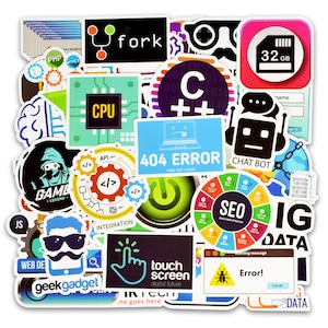 Confezione da 50 adesivi per laptop per programmatori, tecnici IT, stile consulente IT, stile tecnico adesivo bomba