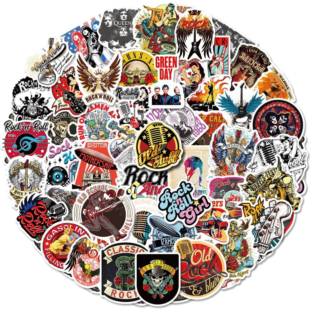 50 Stück Rock and Roll Band mini Stickerbomb Aufkleber / Rock Music ...
