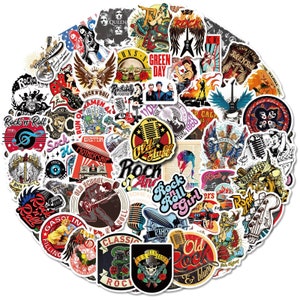 Paquete de 50 mini pegatinas Stickerbomb de Rock and Roll Band / pegatinas de estilo de música rock