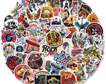 Scrapbook Zubehör Coole Sticker Set Stickerbomb Rock Band Punk