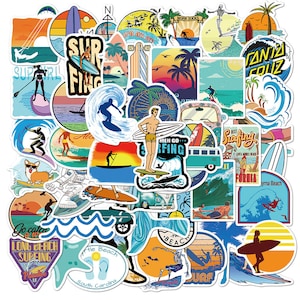 50 Stück Summer Hawaii Surfing Beach Style Stickerbomb Aufkleber / Koffer Aufkleber für Reisen , Deko Aufkleber Sticker Set