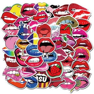 50 x Super Sexy Kiss Lips Style Stickerbomb Aufkleber / Kuss Mund Lippen Style