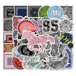 50 Stück Paisley Bandana Peace Muster Style Stickerbomb Aufkleber Sticker Set