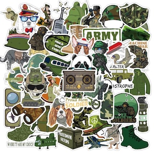 50 Stück Military Force/ Soldat / Army Sticker Style Stickerbomb Aufkleber / Deko Koffer Aufkleber Set