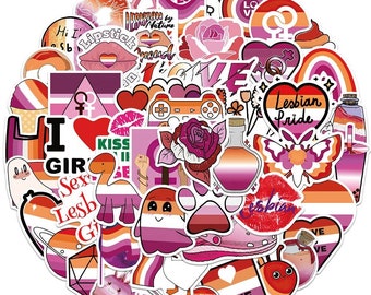 50 pieces Lesbian Pride Love is Love Style Stickerbomb sticker set Gay / Lesbian