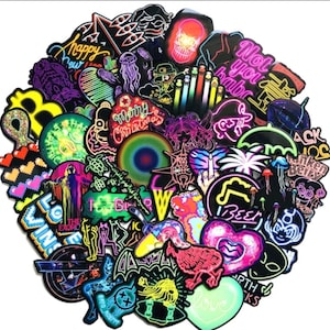Paquete de 100 pegatinas nuevas y geniales de estilo neón para fiesta/estilo barra de neón