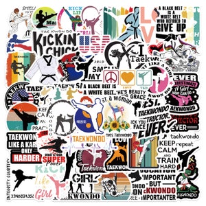 Paquete de 50 pegatinas Stickerbomb de artes marciales deportivas de lucha de Taekwondo