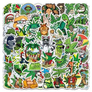 100 Stück Fun Cool Cartoon Skater Weed Kiffer 420 Stickerbomb Aufkleber Set / Weed Cannabis Style Mischung / Aufkleber 100pcs