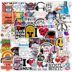 50 peças estilo musical, adesivo bomba/adesivo amor música/rock/conjunto de adesivos estilo soul