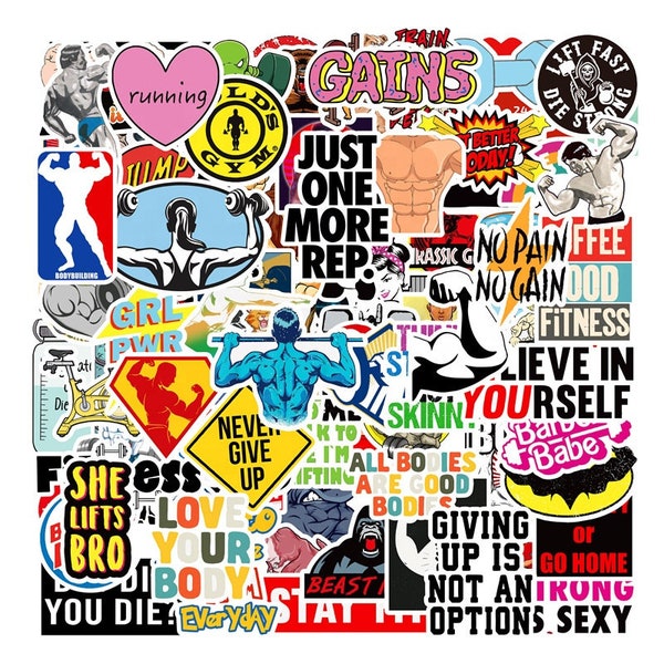 Special 100 Stück Stickerbomb Book / Fitness / Gym / No Pain No Gain/ Sport Style Aufkleber Bodybuilding