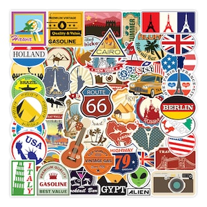 100 pièces voyage/valise/vacances/hôtel style de voyage autocollant bombe-ensemble d'autocollants pour valise voyage style de voyage