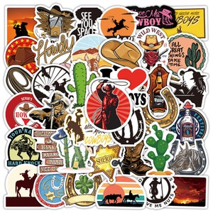 50 x Texas Cool Cowboy Sheriff Trend Stickers Super Style Stickerbomb Aufkleber