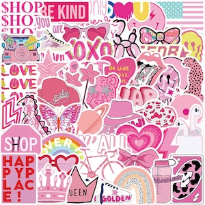 50pcs Super Pink Girly / Girl Power Style Stickers Stickerbomb