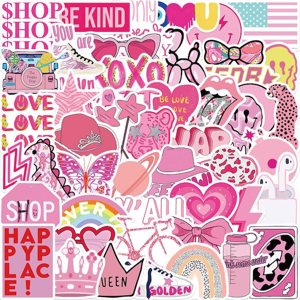 50pcs Super Pink Pink Girly / Girl Power Style Sticker Bomb