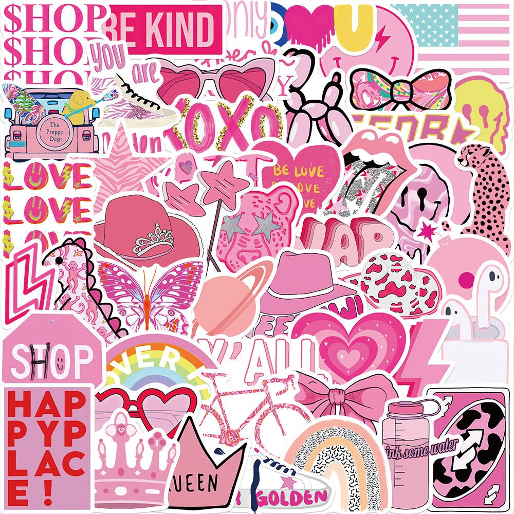 Limited Preppy Stickers Preppy Decor Stickers Preppy Girl Label Preppy Pink  Aesthetic Stickers Funny Pink Stickers Cute Stickers BYWHO 