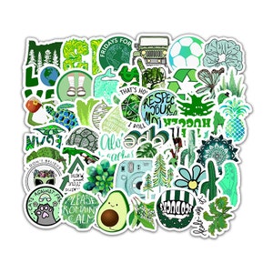 50 Stück Grüne Mini Koffer Suitcase Aufkleber bis ca 5 Cm / Green Stickerbomb Set / Grün Stickerbomb Mix