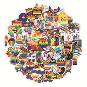 100 x Rainbow / Gay / LGBTQ /  Regenbogen Stickerbomb Sticker Aufkleber Set