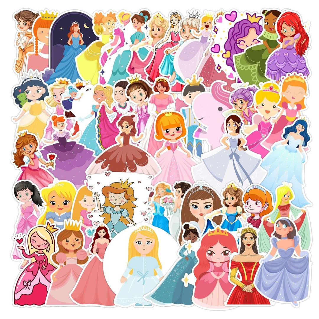 50 Pieces Princess / Girl Princess Stickers / Deco Diary Stickerbomb ...