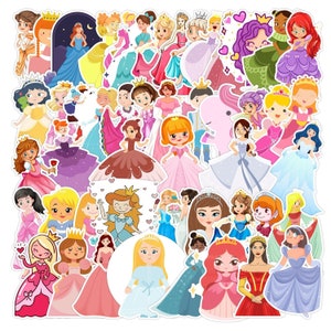 50 Stück Princess / Mädchen Prinzessin Aufkleber / Deko Tagebuch Stickerbomb Sticker Set Aufkleber Märchen Princes Style Aufkleber Set