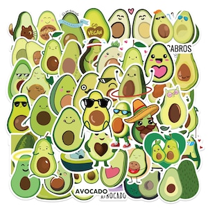 50 piezas mini pegatinas para niños / mini mezcla de bomba de pegatinas estilo dibujos animados de aguacate