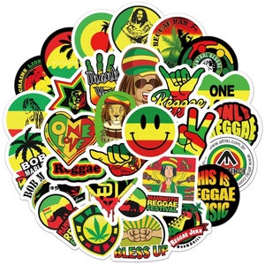 50 Stück Jamaica Peace / Jamaika Reggae  Style Cartoon Colorful stickerbomb sticker set Aufkleber